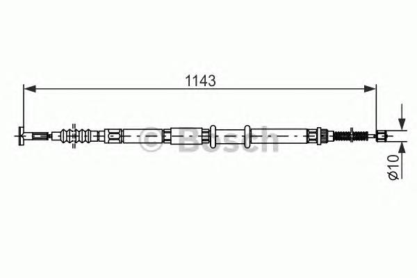 Cable de freno de mano trasero izquierdo 1987477728 Bosch