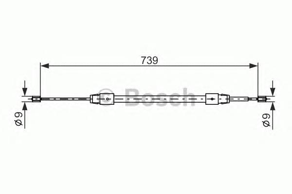 Cable de freno de mano trasero derecho 1987477691 Bosch