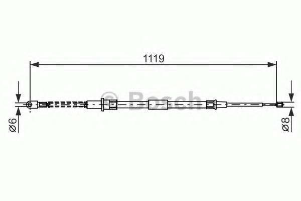 Cable de freno de mano trasero derecho 1987477683 Bosch