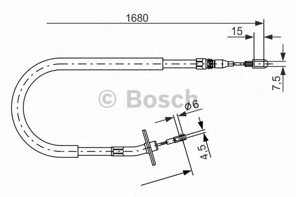 Cable de freno de mano trasero derecho 1987477702 Bosch