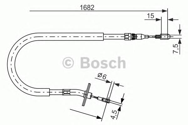 1987477703 Bosch cable de freno de mano trasero izquierdo