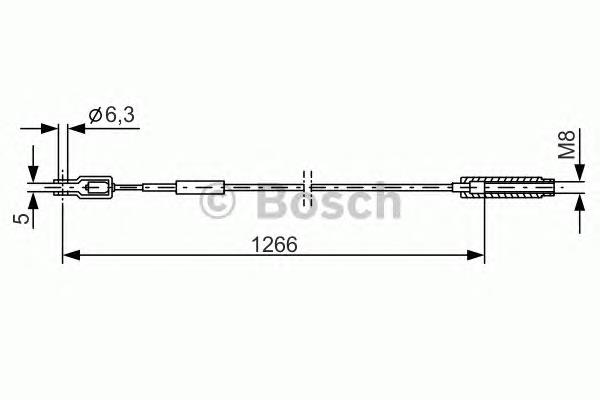 Cable de freno de mano trasero izquierdo 6056822 Ford