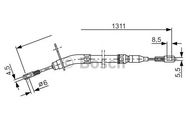 Cable de freno de mano trasero derecho 1987477010 Bosch