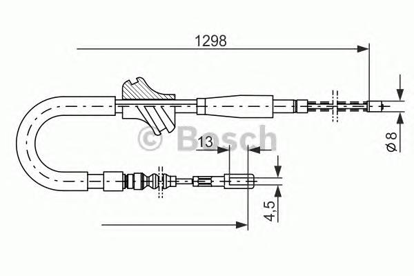 Cable de freno de mano trasero derecho 1987477056 Bosch