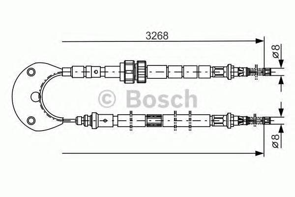1987477095 Bosch cable de freno de mano trasero derecho/izquierdo