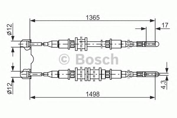 Cable de freno de mano trasero derecho/izquierdo 1987477130 Bosch