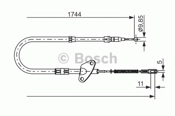 Cable de freno de mano trasero izquierdo 1987477122 Bosch