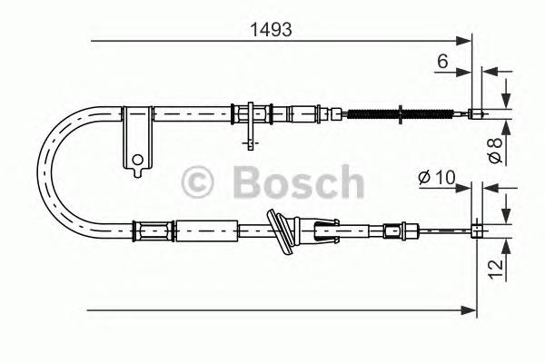 Cable de freno de mano trasero izquierdo 1987477066 Bosch