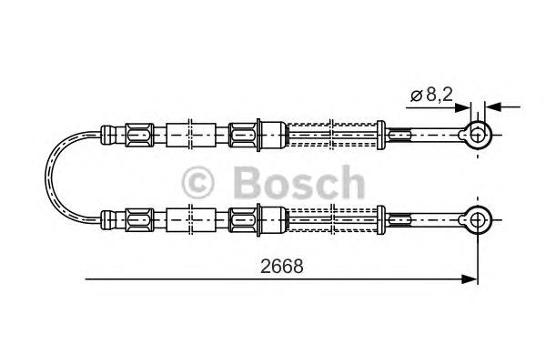 1987477086 Bosch cable de freno de mano trasero derecho/izquierdo