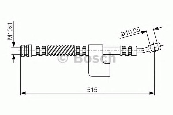 Tubo flexible de frenos delantero derecho 1987476897 Bosch