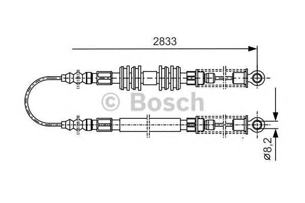 1987477296 Bosch cable de freno de mano trasero derecho/izquierdo