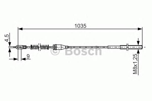 Cable de freno de mano trasero derecho 1987477307 Bosch