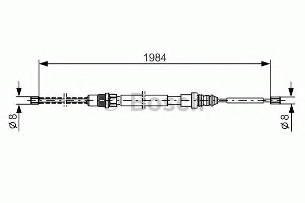 Cable de freno de mano trasero izquierdo 1987477335 Bosch