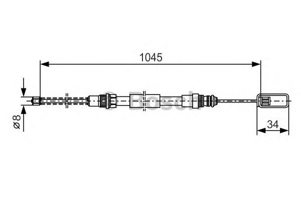 Cable de freno de mano trasero derecho 1987477334 Bosch