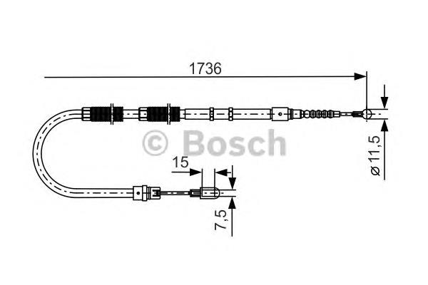 Cable de freno de mano trasero derecho/izquierdo 1987477257 Bosch