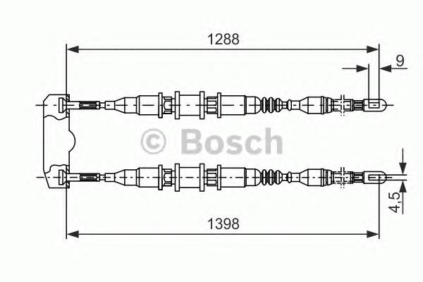 1987477258 Bosch cable de freno de mano trasero derecho/izquierdo