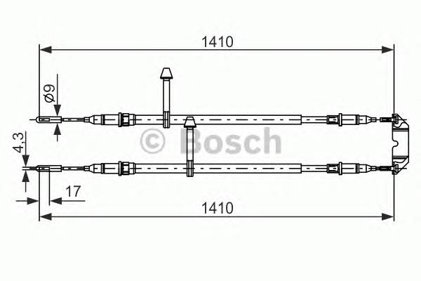 Cable de freno de mano trasero derecho/izquierdo 1987477245 Bosch