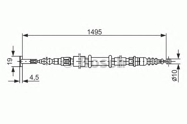 Cable de freno de mano trasero izquierdo 1987477376 Bosch