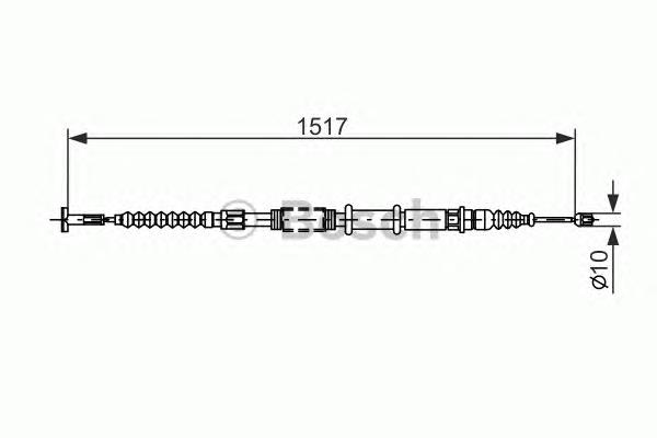 Cable de freno de mano trasero derecho 1987477382 Bosch