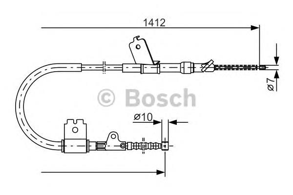 Cable de freno de mano trasero izquierdo 1987477403 Bosch