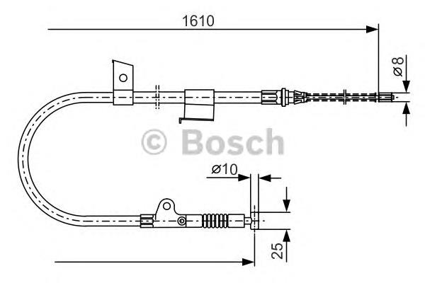 1987477399 Bosch cable de freno de mano trasero derecho