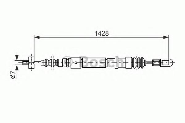 1987477355 Bosch cable de freno de mano trasero derecho/izquierdo