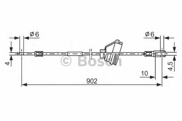 Cable de freno de mano trasero derecho 1987477349 Bosch