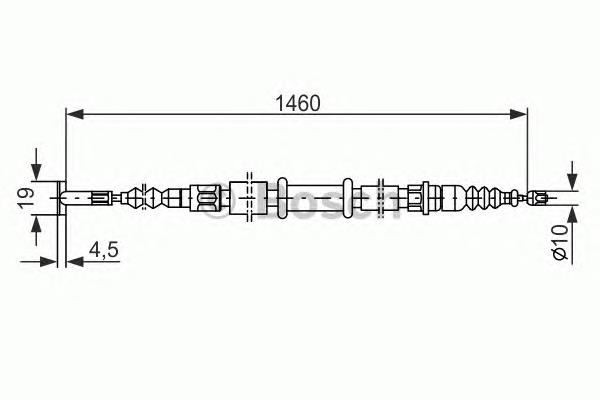 1987477375 Bosch cable de freno de mano trasero derecho
