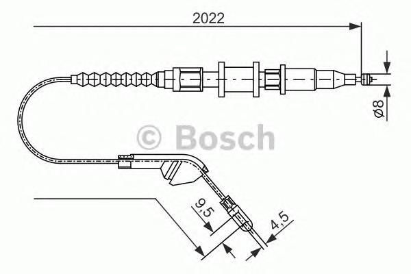 Cable de freno de mano trasero derecho 1987477143 Bosch