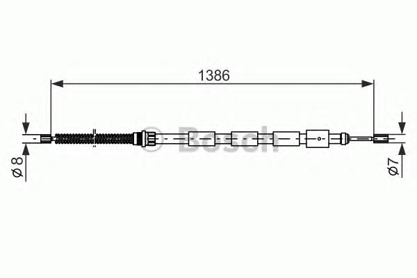 Cable de freno de mano trasero derecho 1987477145 Bosch