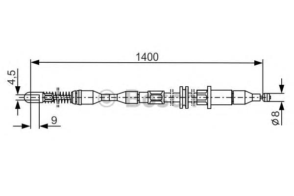 Cable de freno de mano trasero derecho para Opel Corsa (93, 94, 98, 99)
