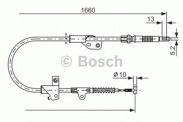 1987477231 Bosch cable de freno de mano trasero derecho