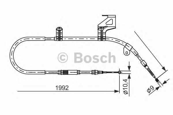 Cable de freno de mano trasero derecho 1987477242 Bosch
