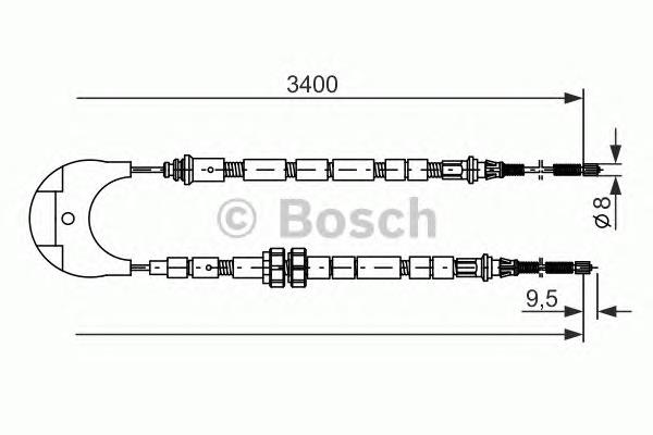 1987477234 Bosch cable de freno de mano trasero derecho/izquierdo