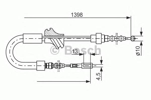 Cable de freno de mano trasero izquierdo 1987477200 Bosch