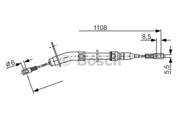 Cable de freno de mano trasero derecho 1987477213 Bosch