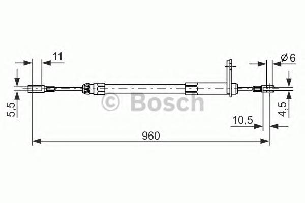 1987477219 Bosch cable de freno de mano trasero izquierdo