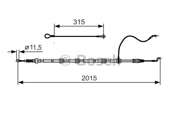 7J3609701 VAG cable de freno de mano trasero derecho/izquierdo