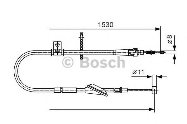 1987482136 Bosch cable de freno de mano trasero derecho