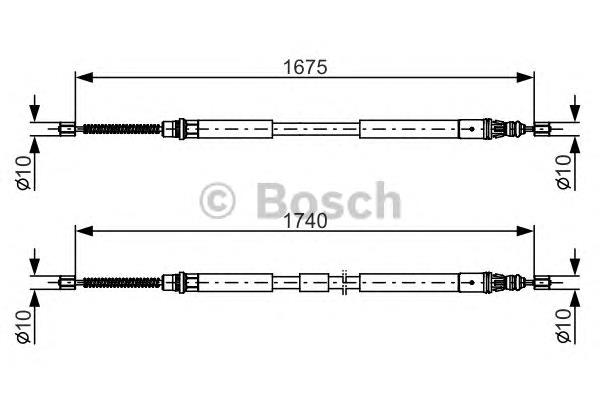 Cable de freno de mano trasero derecho/izquierdo 1987482144 Bosch