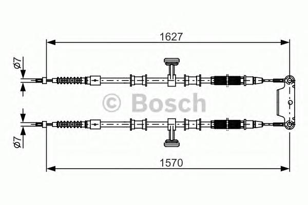 1987482147 Bosch cable de freno de mano trasero derecho/izquierdo