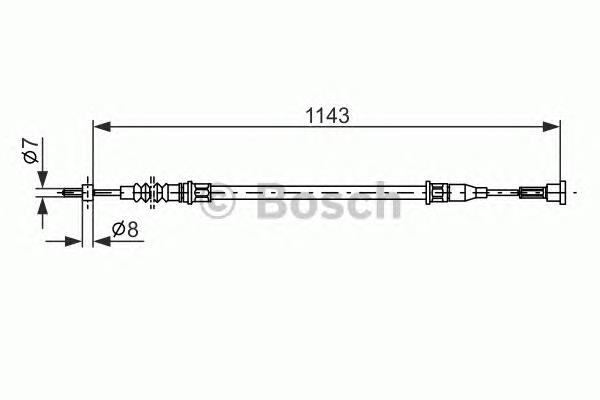 1987482139 Bosch cable de freno de mano trasero derecho