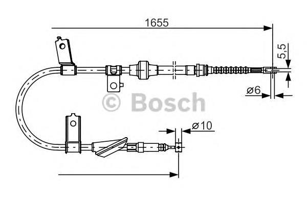 Cable de freno de mano trasero derecho 1987482119 Bosch