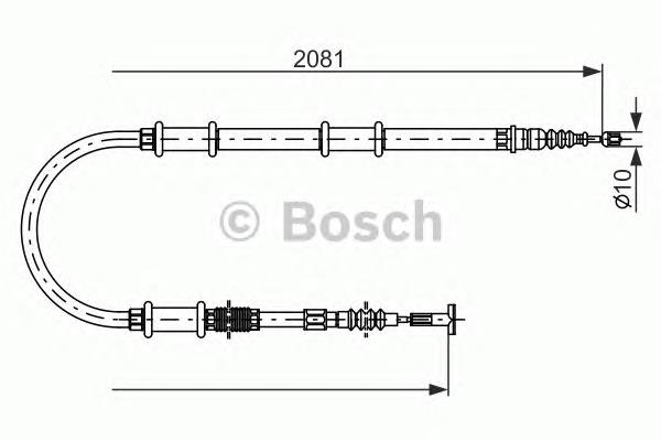 1987482181 Bosch cable de freno de mano trasero derecho