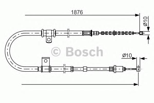 Cable de freno de mano trasero derecho 1987482183 Bosch