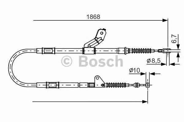 Cable de freno de mano trasero izquierdo 83486 Metalcaucho