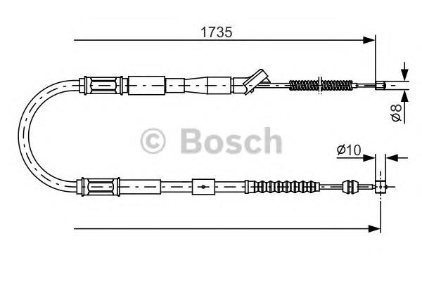 Cable de freno de mano trasero derecho 1987482160 Bosch