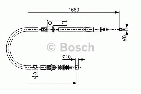 Cable de freno de mano trasero derecho 1987482153 Bosch
