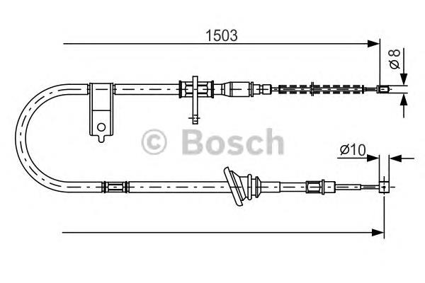 1987482165 Bosch cable de freno de mano trasero derecho