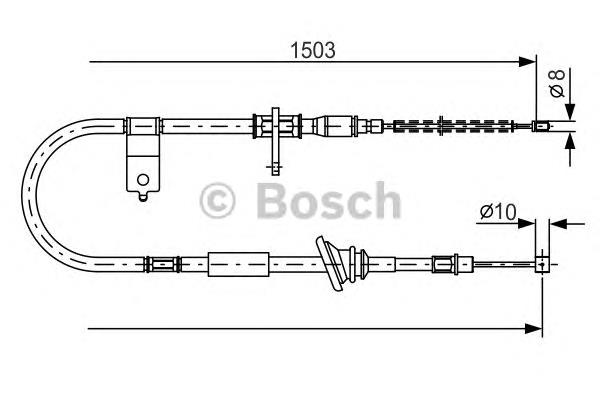 1987482164 Bosch cable de freno de mano trasero izquierdo